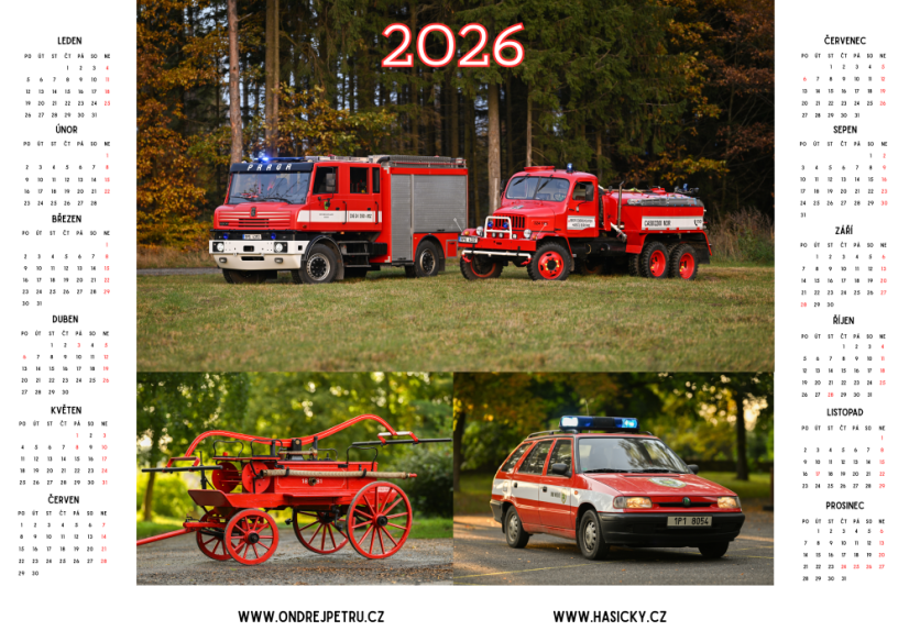 Celoroční kalendář Auta 2026